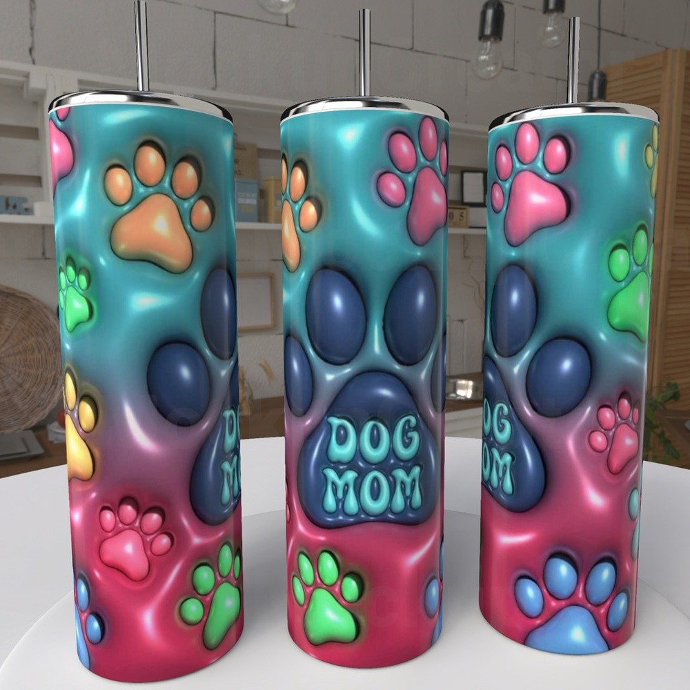 Dog Mom 20oz STAINLESS STEEL SUBLIMATED TUMBLER BPA FREE